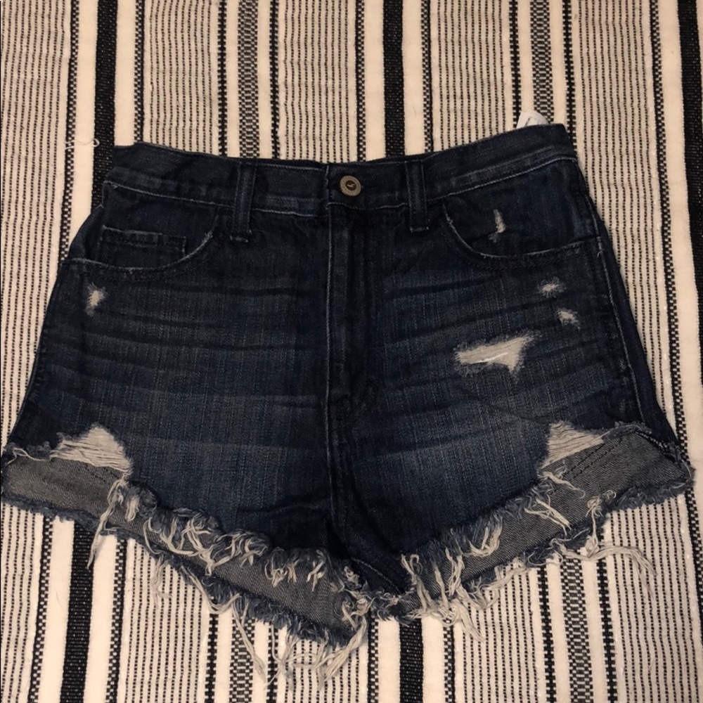 High waisted denim shorts
